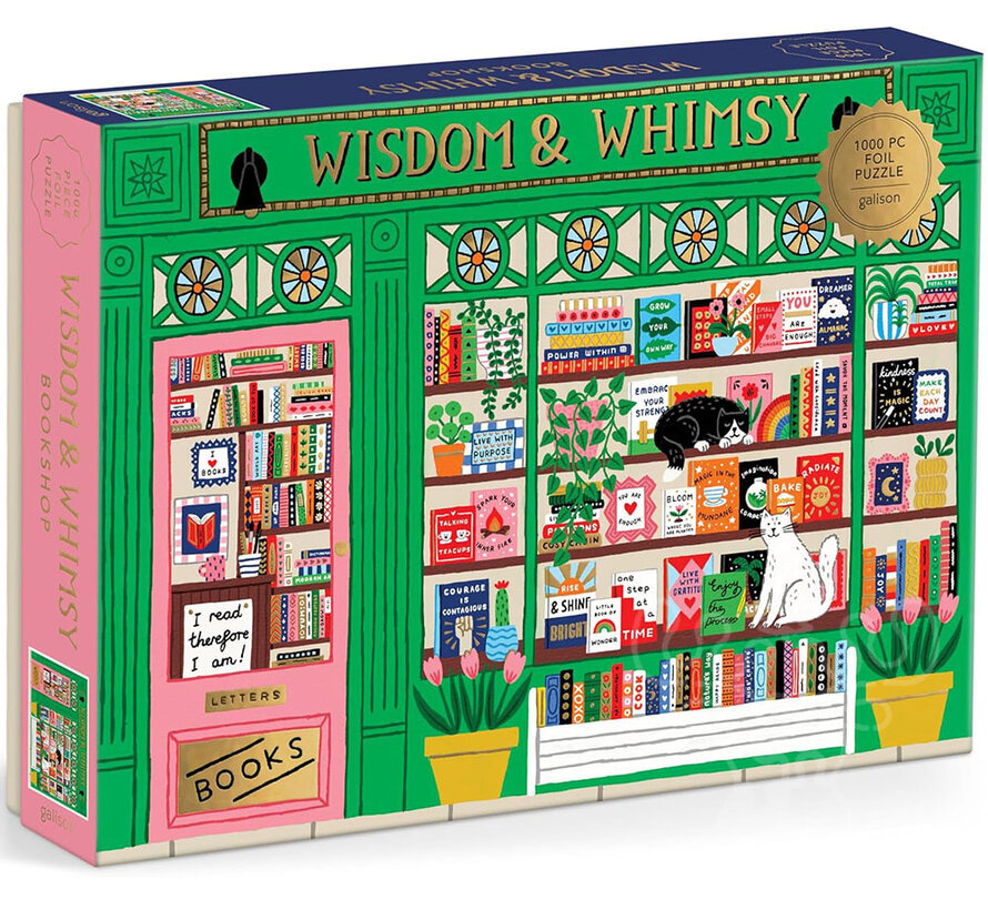 Galison Wisdom & Whimsy Bookshop Foil Puzzle 1000pcs
