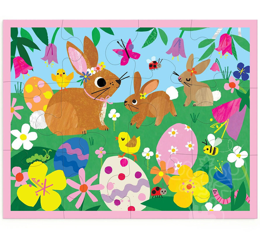 Mudpuppy Spring Bunnies Puzzle 12pcs in a Pouch