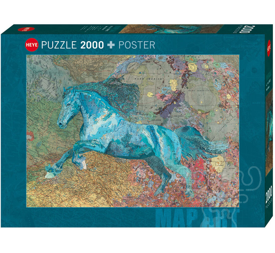 Heye Map Art Map Horse Puzzle 2000pcs
