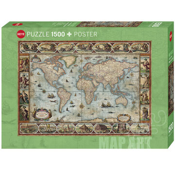 Heye Heye Map Art Willem Blaeu World Puzzle 1500pcs