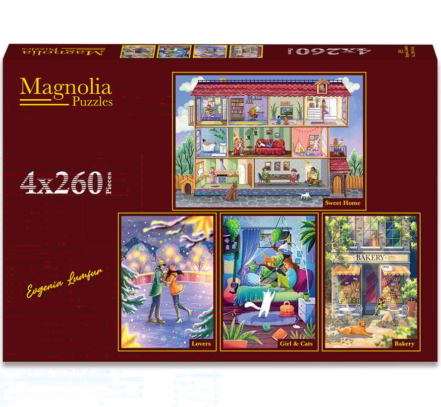 Pre-Order Magnolia Evgenia Lumfur Puzzle 4 x 260pcs