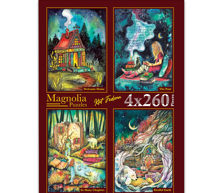 Magnolia Kat Fedora Puzzle 4 x 260pcs