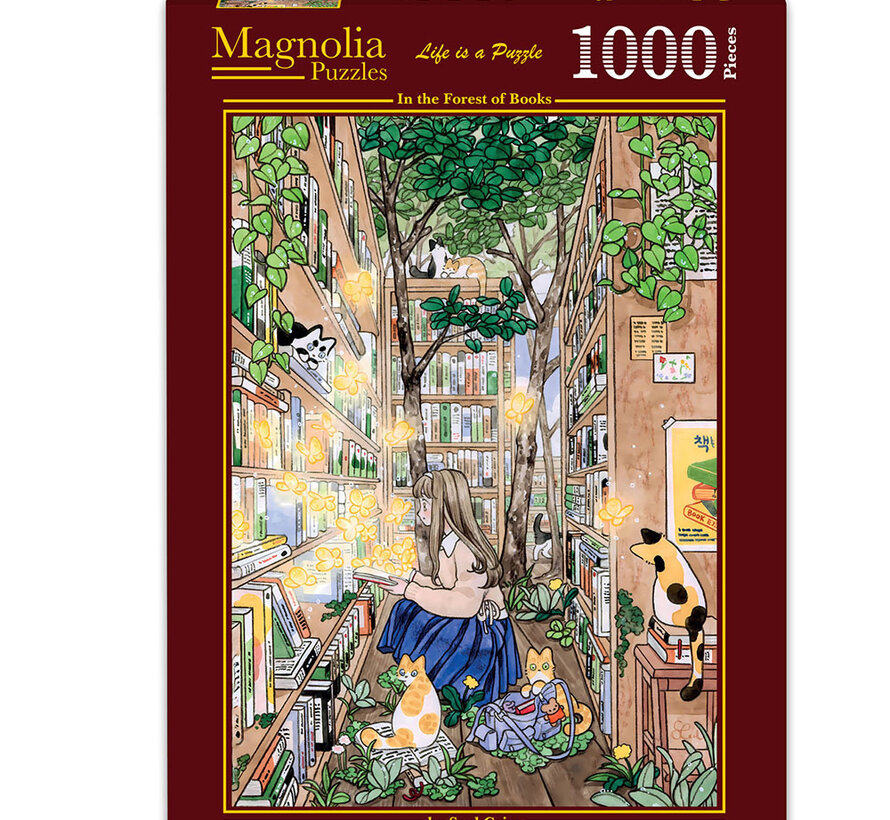 Magnolia In the Forest of Books Puzzle 1000pcs