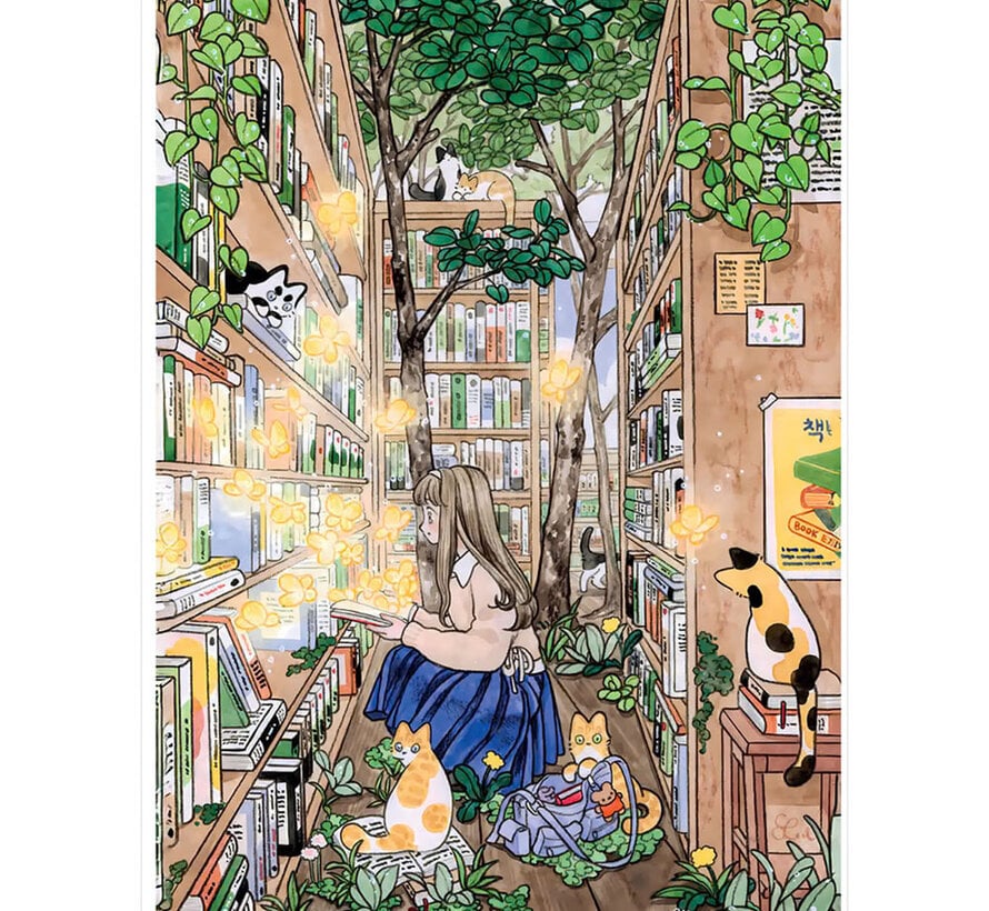 Magnolia In the Forest of Books Puzzle 1000pcs