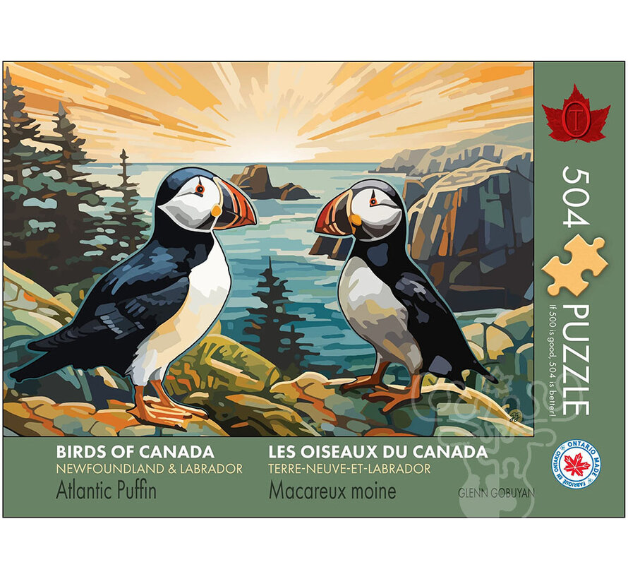 The Occurrence Birds of Canada, Newfoundland & Labrador Puffin Puzzle 504pcs