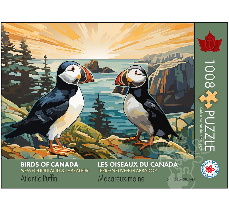 The Occurrence Birds of Canada, Newfoundland & Labrador Puffin Puzzle 1008pcs