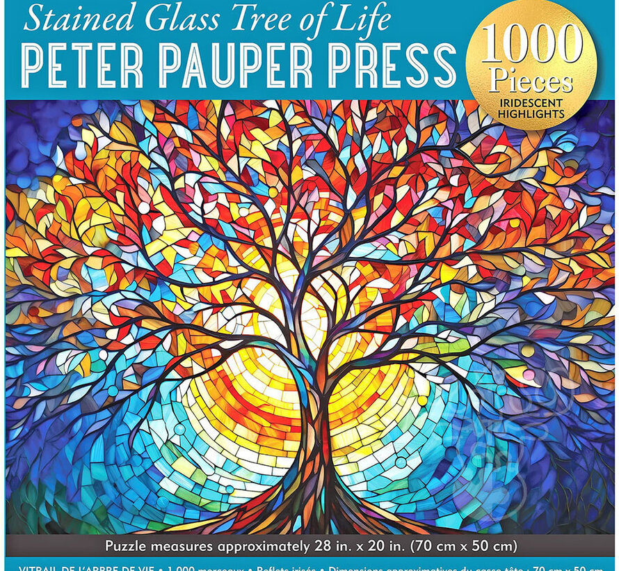 Peter Pauper Press Stained Glass Tree of Life Foil Puzzle 1000pcs