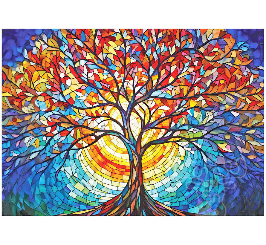 Peter Pauper Press Stained Glass Tree of Life Foil Puzzle 1000pcs