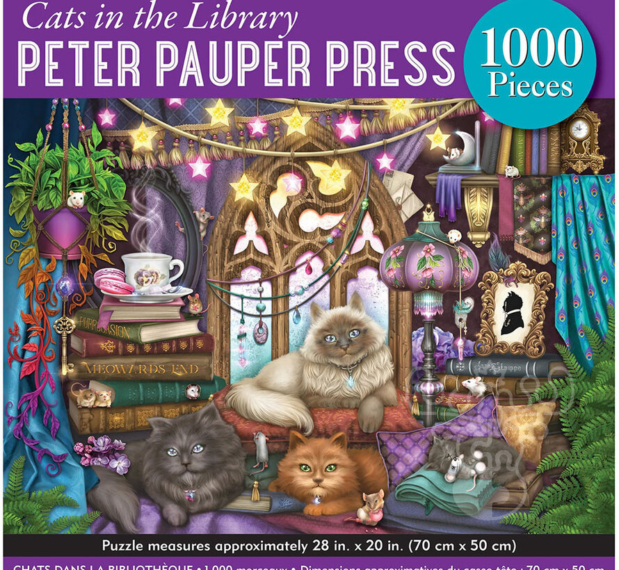 Peter Pauper Press Cats In the Library Puzzle 1000pcs