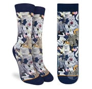 Wine & Cats Active Socks - Women's Shoe Size 5-9