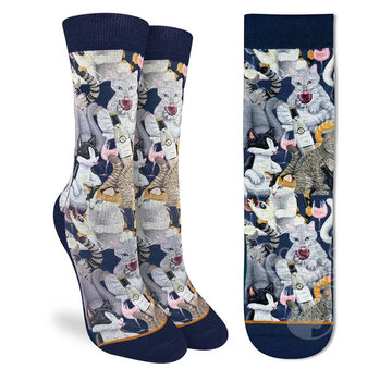 Wine & Cats Active Socks - Women's Shoe Size 5-9