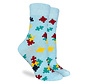 Puzzle Pieces Crew Socks - Women's Shoe Size 5-9
