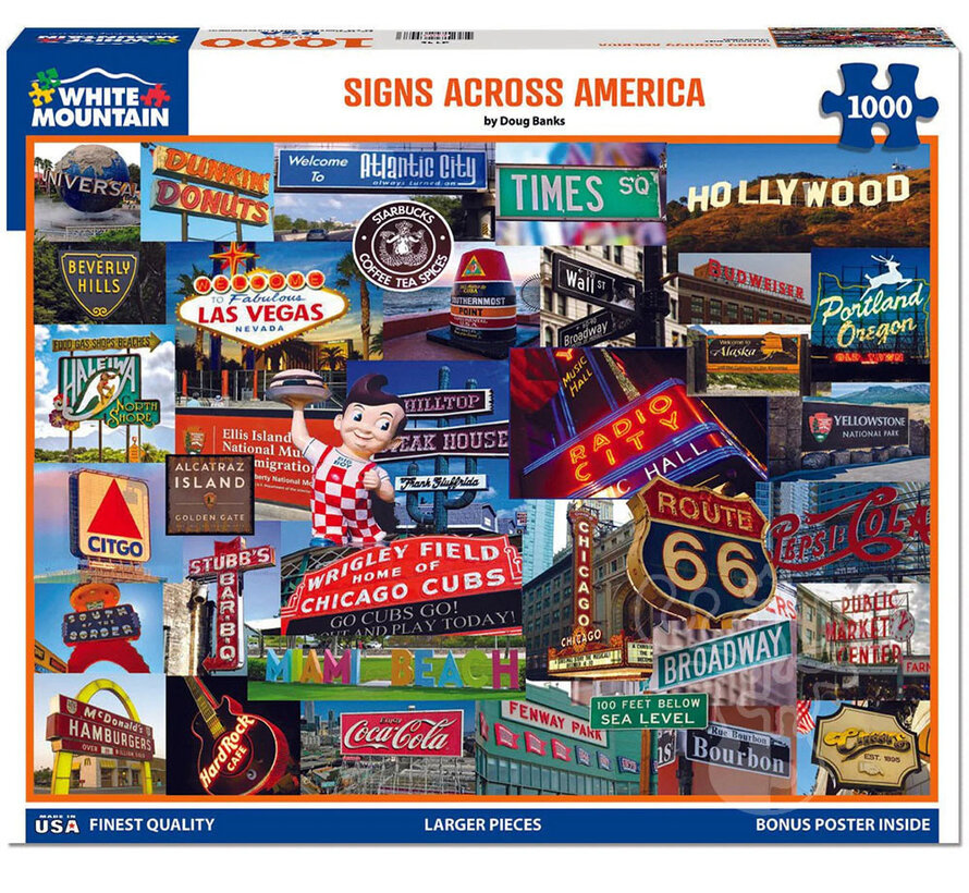 White Mountain Signs Across America Puzzle 1000pcs