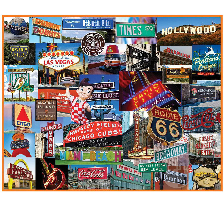 White Mountain Signs Across America Puzzle 1000pcs