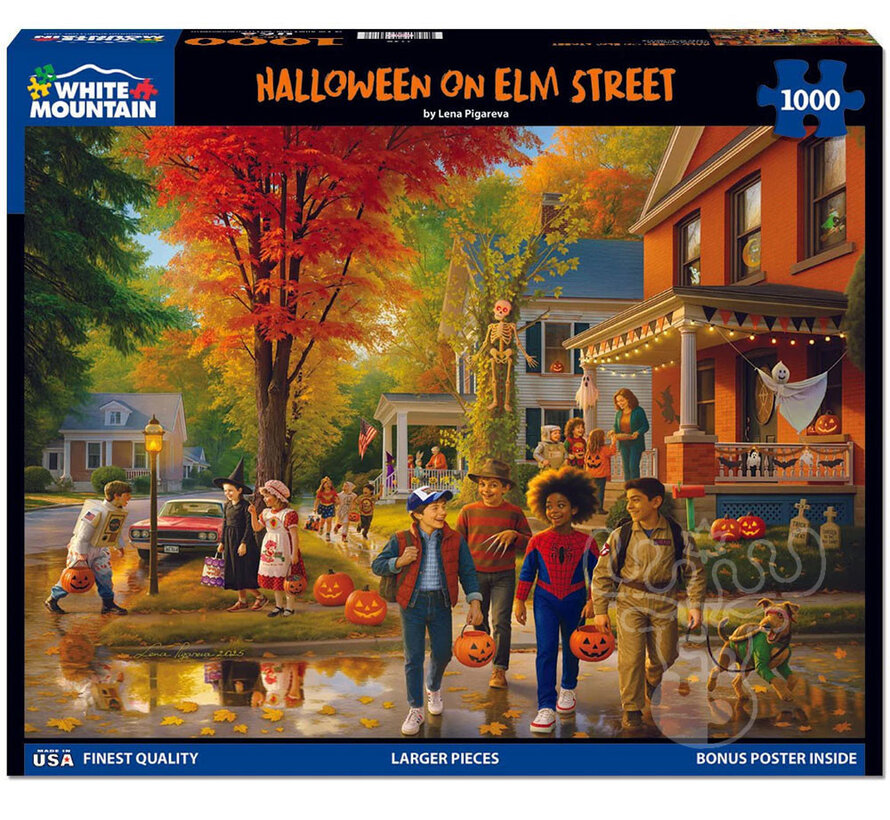 White Mountain Halloween On Elm Street Puzzle 1000pcs