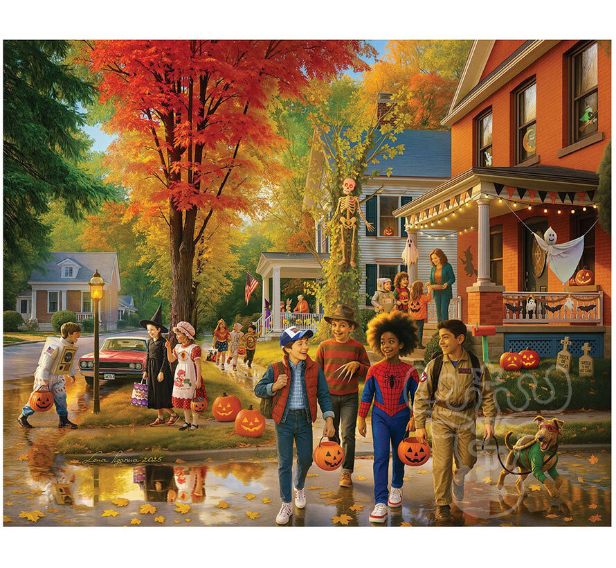 White Mountain Halloween On Elm Street Puzzle 1000pcs