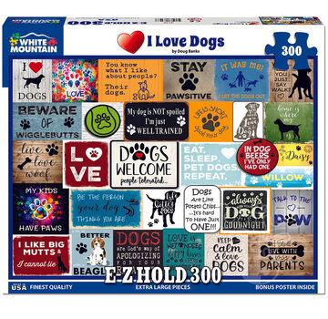 White Mountain White Mountain I Love Dogs E-Z Hold Puzzle 300pcs