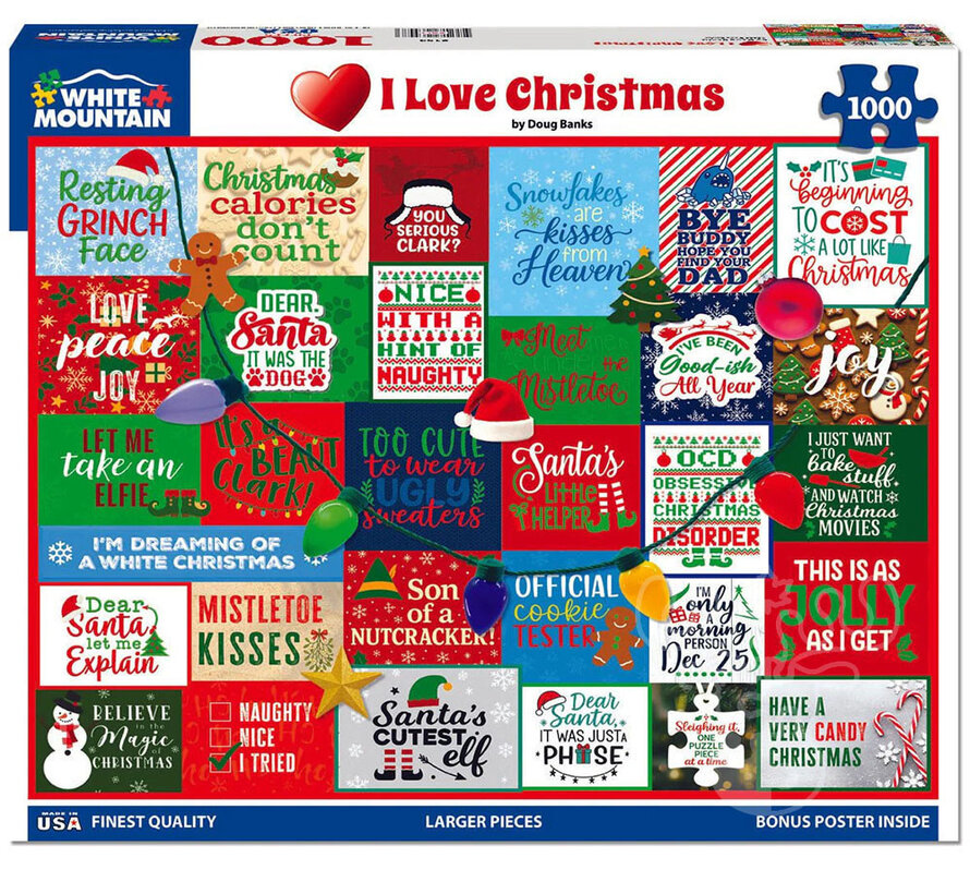 White Mountain I Love Christmas Puzzle 1000pcs