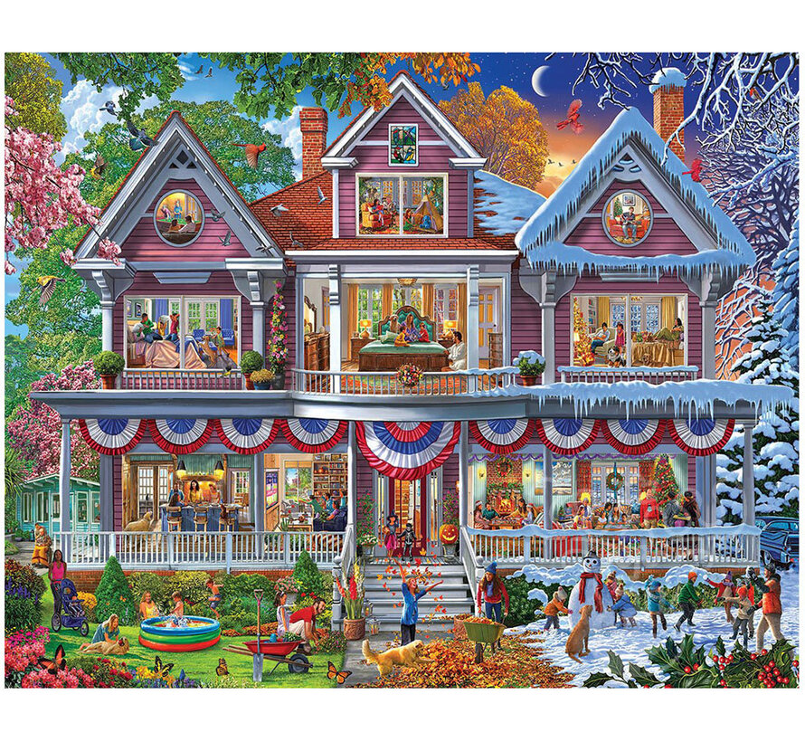 White Mountain Four Season House Puzzle 1000pcs