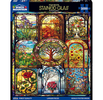 White Mountain White Mountain Four Season Stained Glass Puzzle 1000pcs