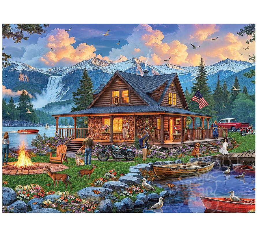 White Mountain Cabin Retreat Puzzle 500pcs