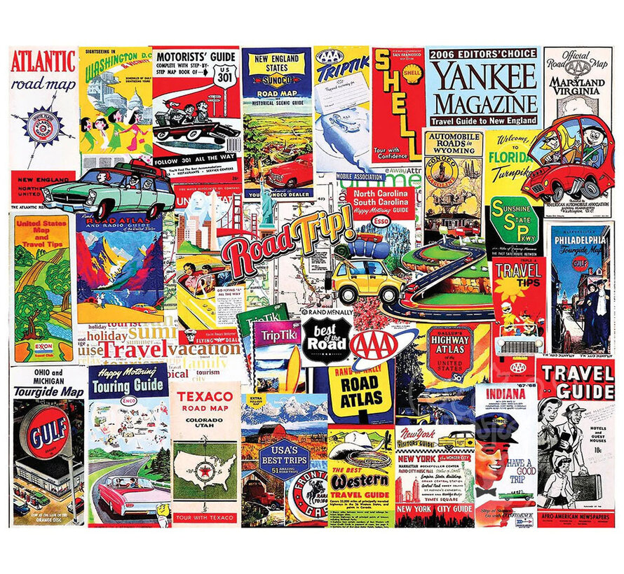 White Mountain US Maps & Travel Guides Puzzle 1000pcs