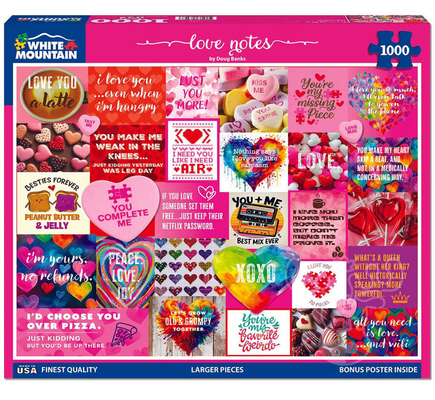 White Mountain Love Notes Puzzle 1000pcs