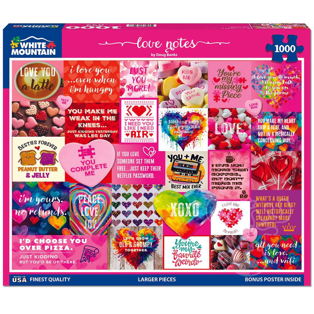 White Mountain Love Notes Puzzle 1000pcs - Puzzles Canada