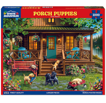 White Mountain White Mountain Porch Puppies Puzzle 1000pcs