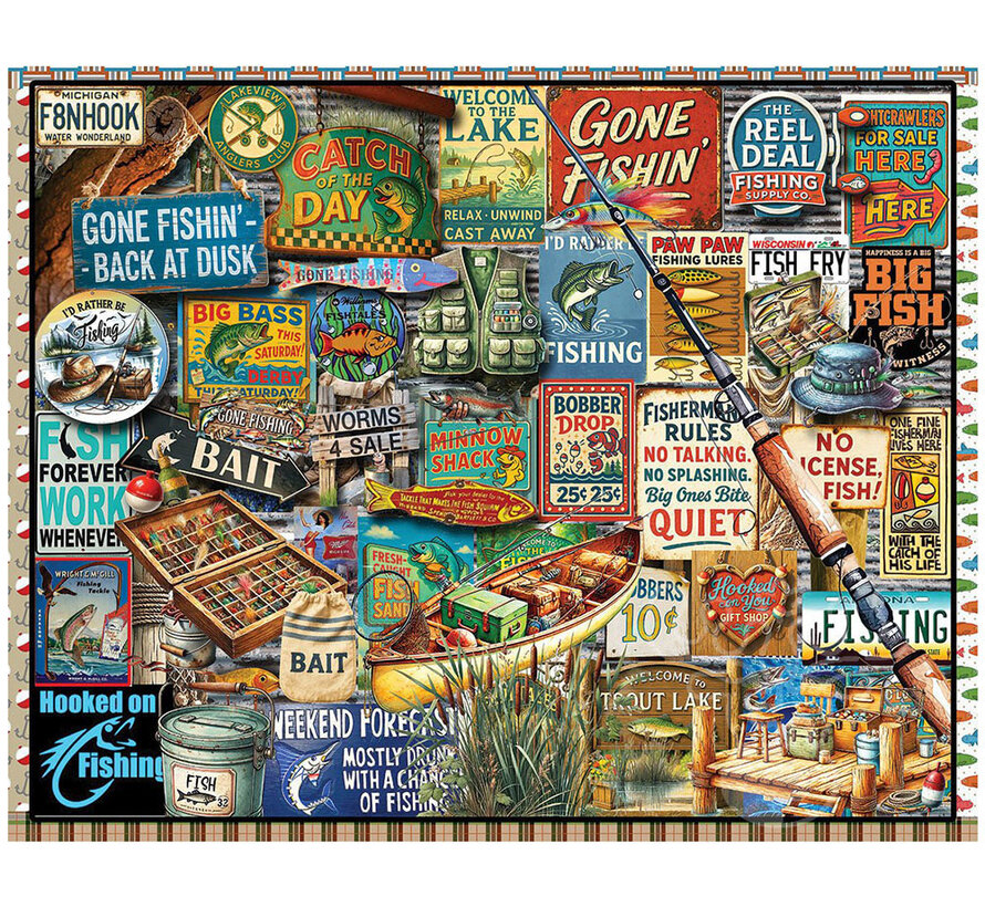 White Mountain I Love Fishing Puzzle 1000pcs