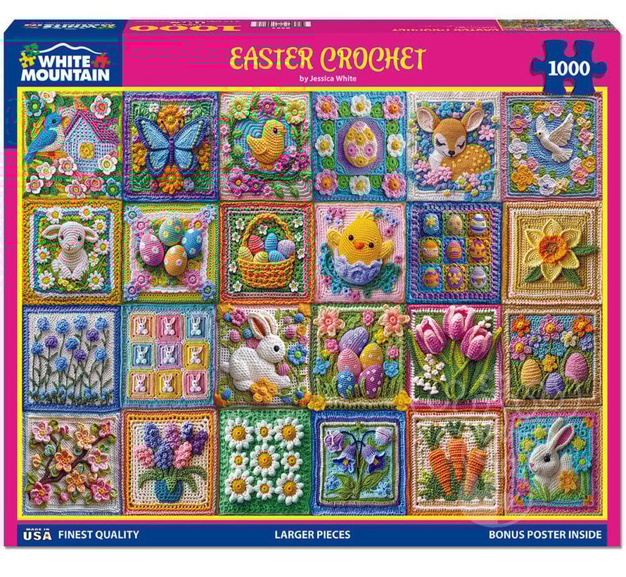 White Mountain Easter Crochet Puzzle 1000pcs