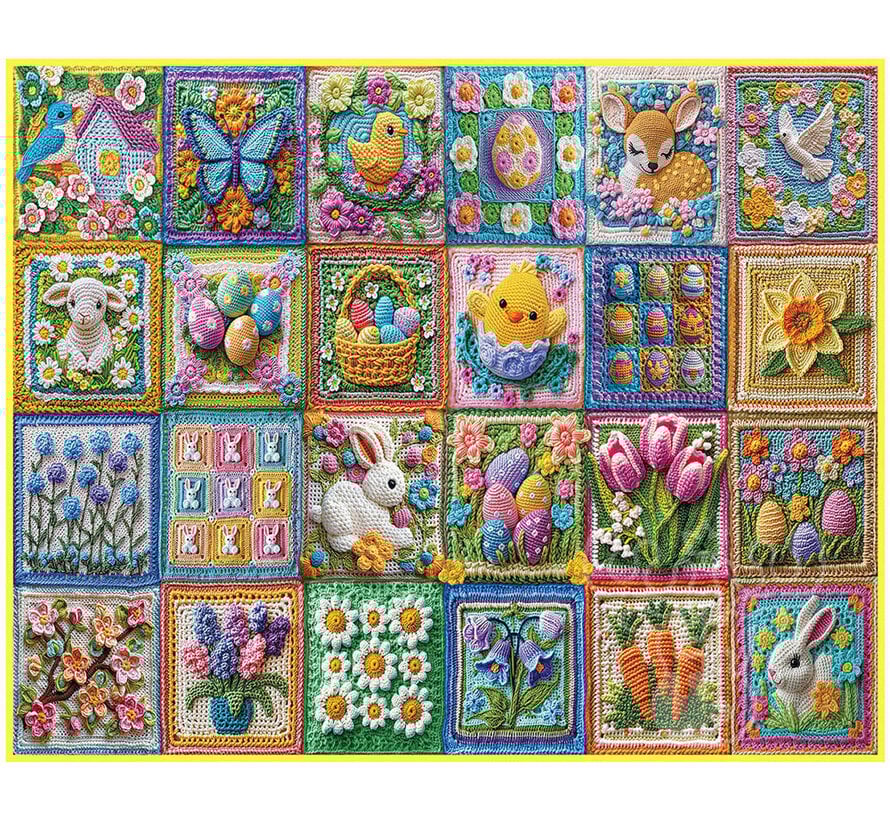 White Mountain Easter Crochet Puzzle 1000pcs