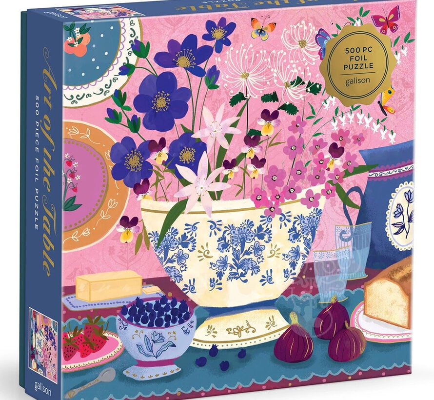 Galison Joy Laforme Art of the Table Foil Puzzle 500pcs