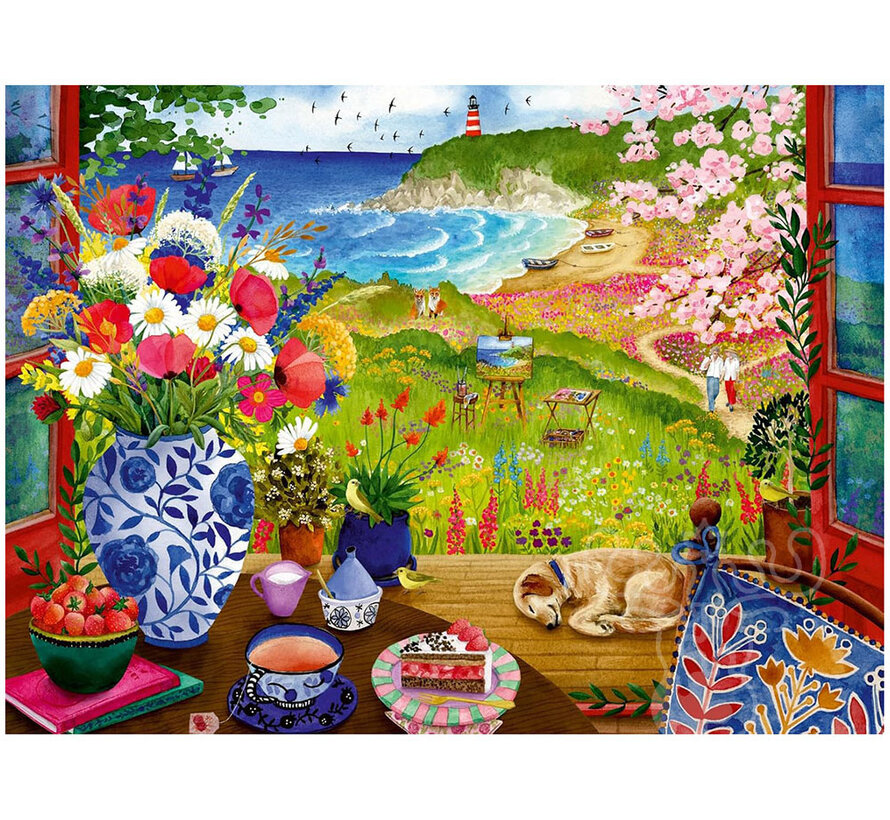 Ravensburger Feel Well & Puzzle: Seaside Window View Puzzle 100pcs XL