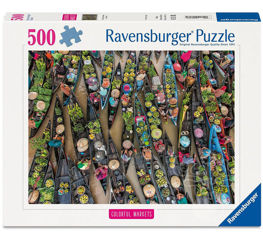 Ravensburger Colorful Markets: Floating Market, Indonesia Puzzle 500pcs