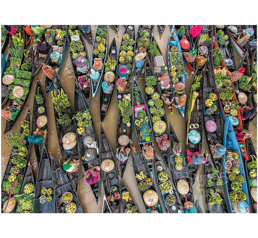 Ravensburger Colorful Markets: Floating Market, Indonesia Puzzle 500pcs