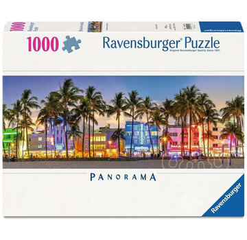 Ravensburger Ravensburger Night Glow on Ocean Drive Panoramic Puzzle 1000pcs