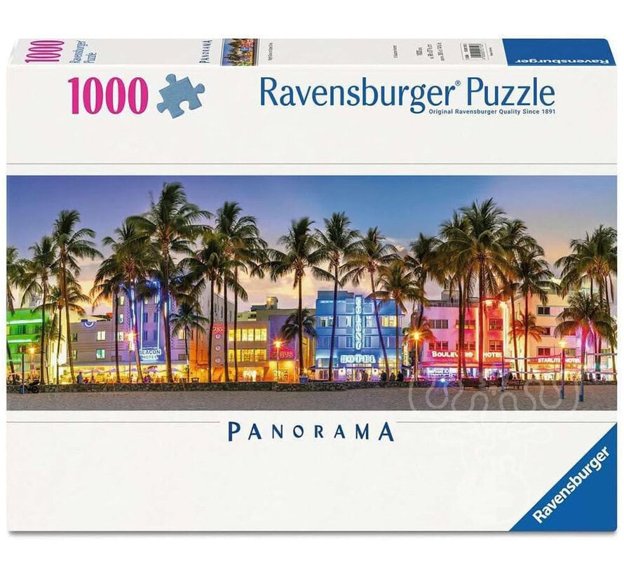 Ravensburger Night Glow on Ocean Drive Panoramic Puzzle 1000pcs