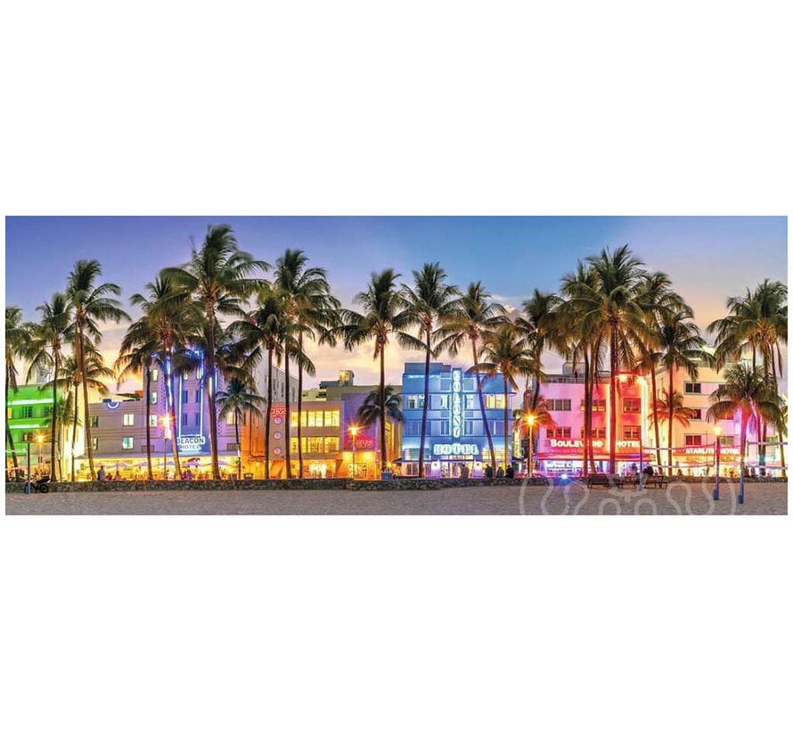 Ravensburger Night Glow on Ocean Drive Panoramic Puzzle 1000pcs