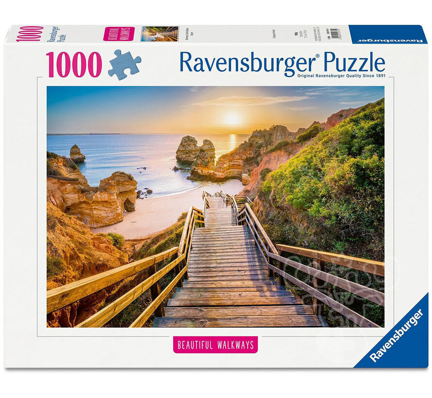 Ravensburger Beautiful Walkways: Stairway to Camilo Beach, Algarve Puzzle 1000pcs
