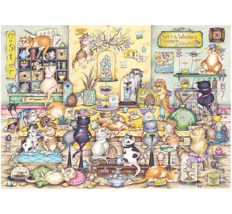 Ravensburger Vintage #20 Crazy Cat's Easter Eggstravaganza Puzzle 1000pcs