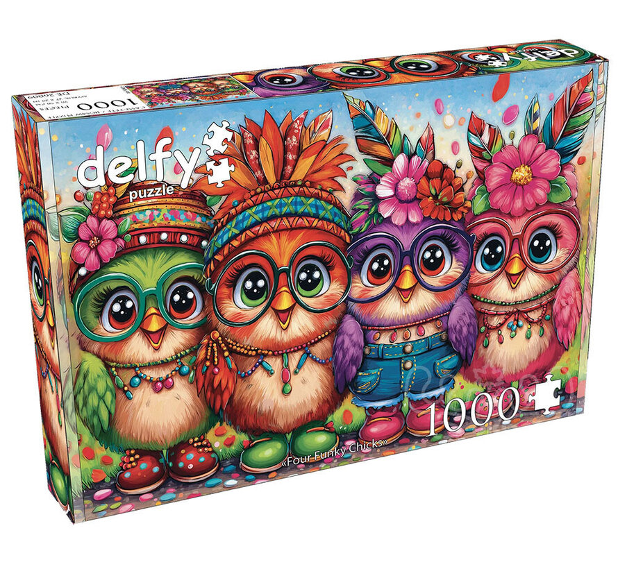 Delfy Four Funky Chicks Puzzle 1000pcs