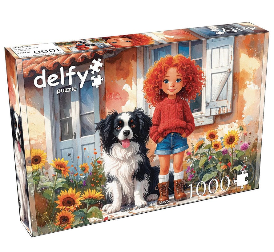 Delfy Red Curls and Paws Puzzle 1000pcs