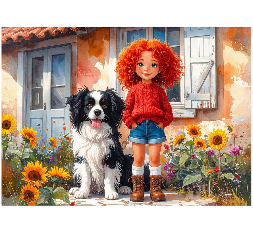 Delfy Red Curls and Paws Puzzle 1000pcs