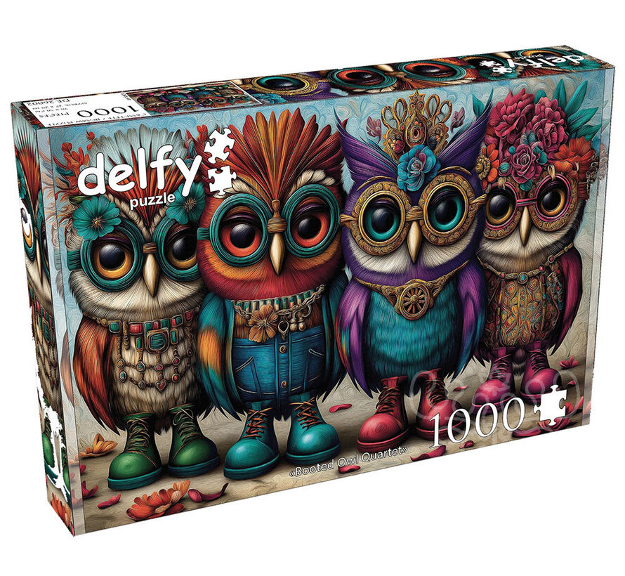 Delfy Booted Owl Quartet Puzzle 1000pcs
