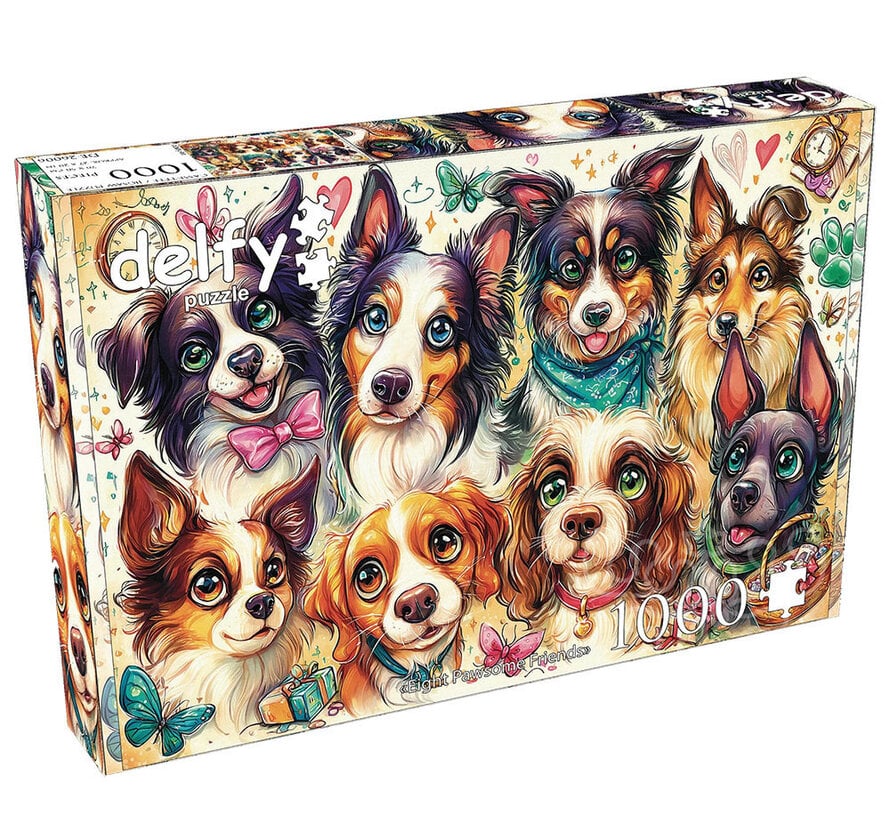 Delfy Eight Pawsome Friends Puzzle 1000pcs