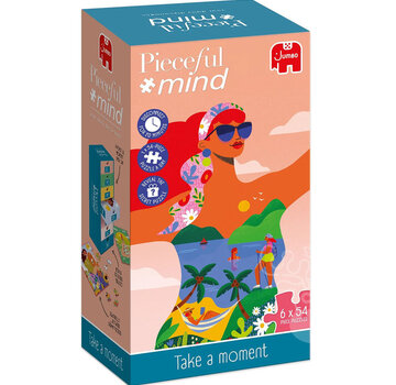 Jumbo Jumbo Peaceful Mind: Take a Moment Puzzle 6 x 54pcs + Colouring Activity