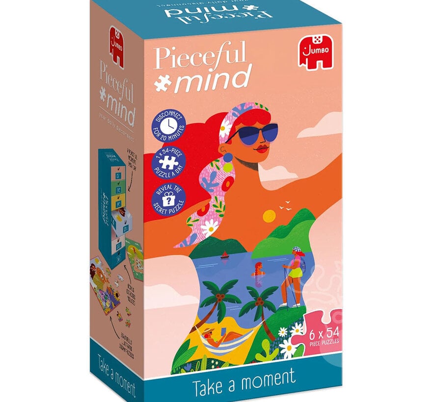 Jumbo Peaceful Mind: Take a Moment Puzzle 6 x 54pcs + Colouring Activity