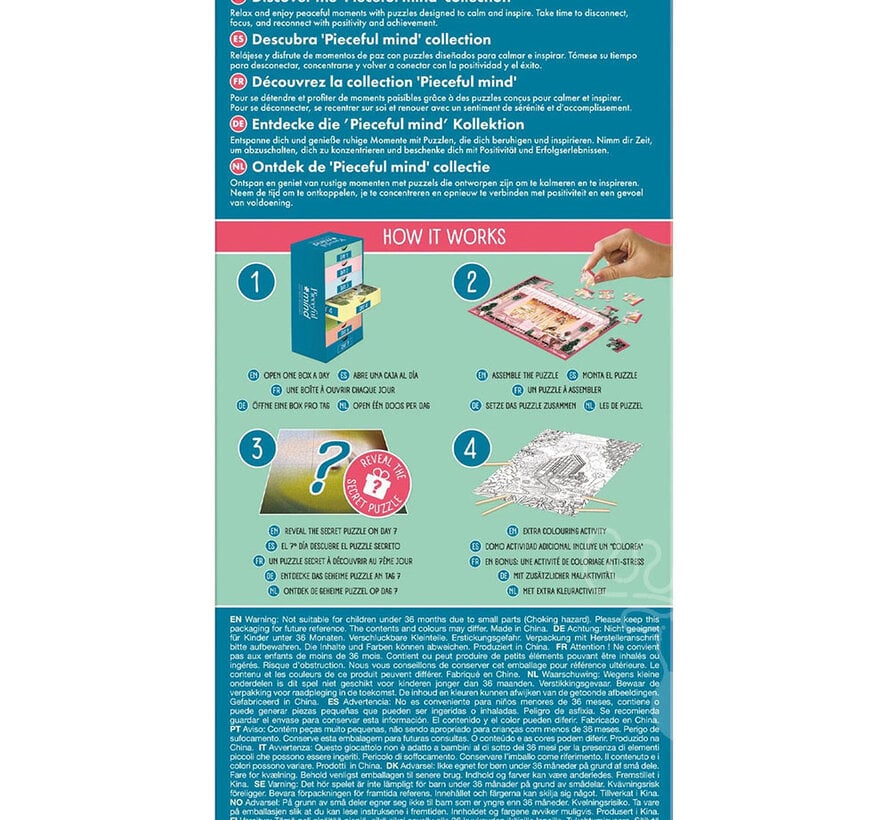 Jumbo Peaceful Mind: Take Time for You Puzzle 6 x 54pcs + Colouring Activity