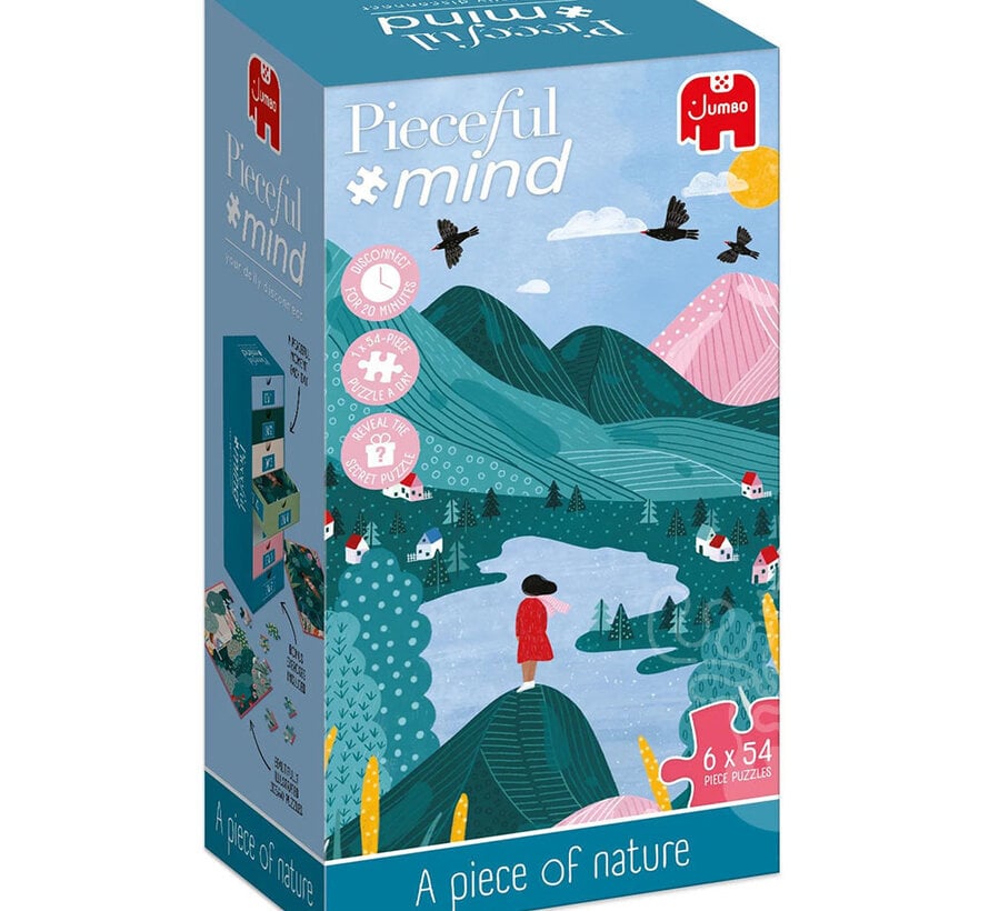 Jumbo Peaceful Mind: A Piece of Nature Puzzle 6 x 54pcs + Colouring Activity
